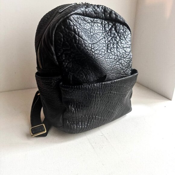 Status Anxiety Black Pebbled Leather Medium Backpack - Picture 2 of 7